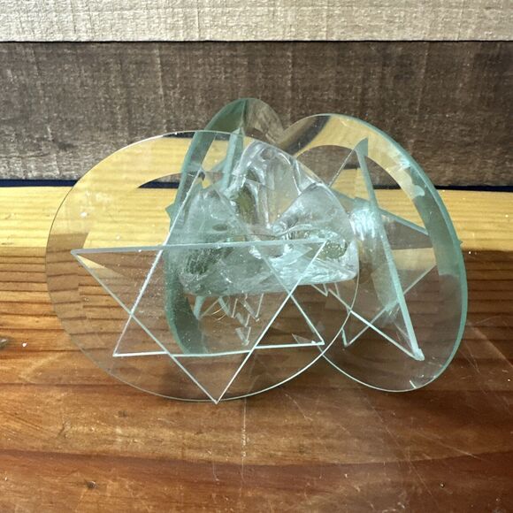 Art Glass Shabbat Candle Holder 4” Tall - Picture 7 of 8